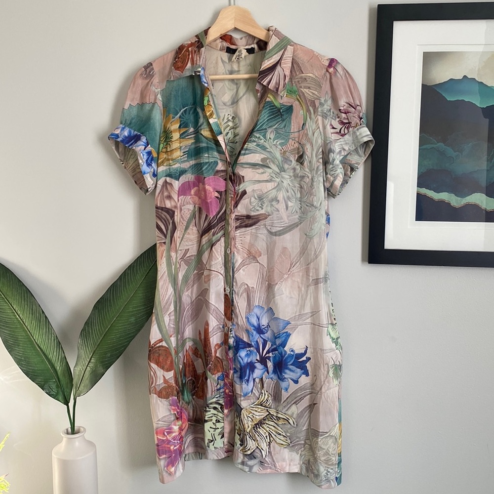 AMISSIMA (Brazilian brand) Floral Shirt Dress with Belt